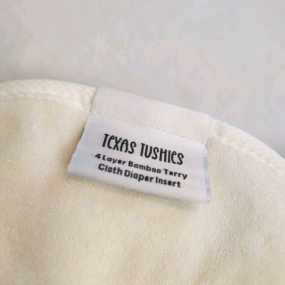 Texas Tushies 4 Layer Bamboo Terry Cloth Diaper Inserts 10 Count - Picture 4 of 7